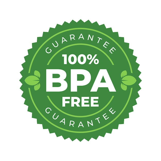 Label Bpa 100 percent free guarantee in flat vector illustration for logo, icon, badge