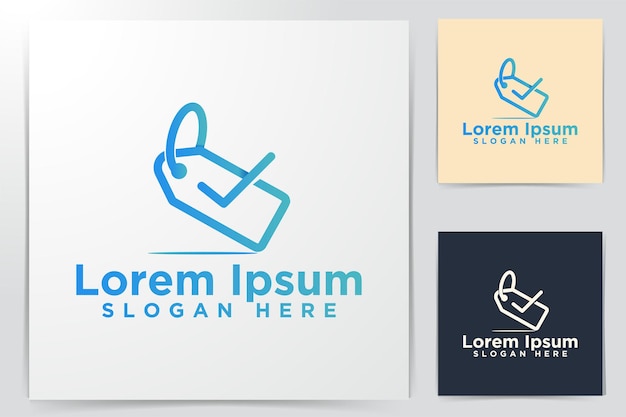 Label And Check Mark Logo Designs, Vector Illustration