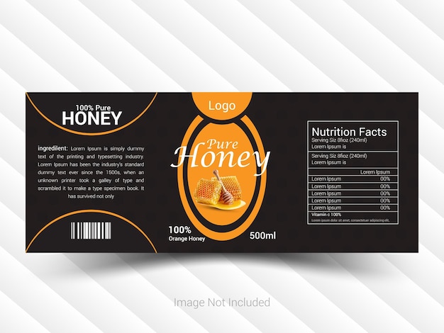 a label of honey flavored sugar is displayed