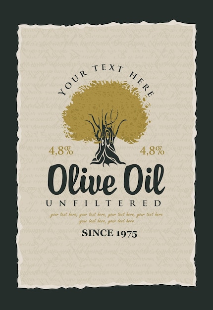 Vector label for olive oil