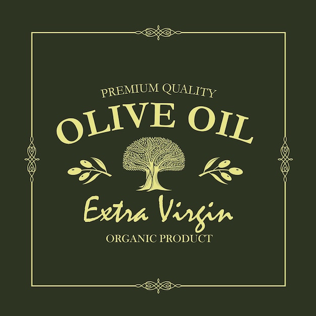 Vector label for olive oil