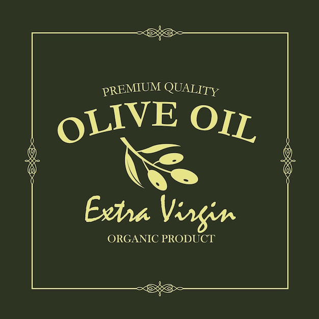 Vector label for olive oil