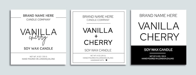 Label sticker template for soy wax candle packaging small business