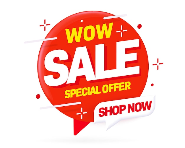 Label sticker with wow sale special offer