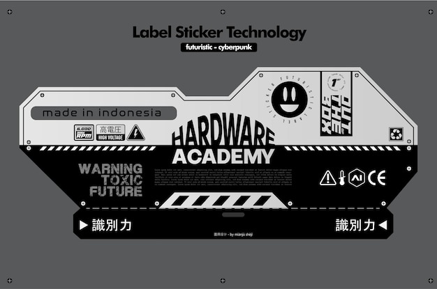 Label Stiker Technology Cyberpunk