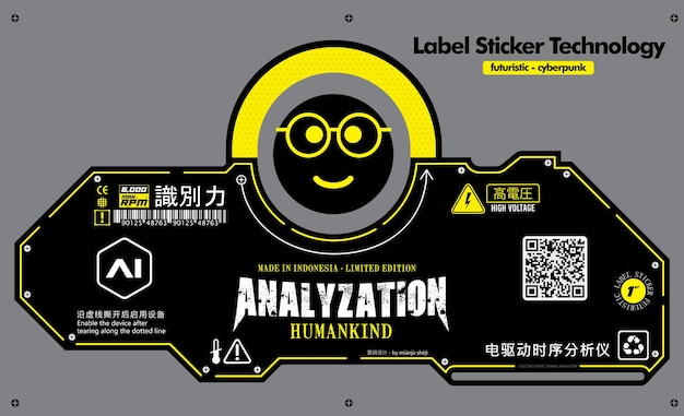 Label Stiker Technology Cyberpunk