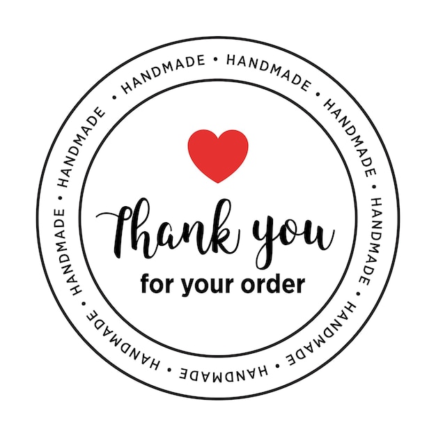 label thank you for your order handmade product