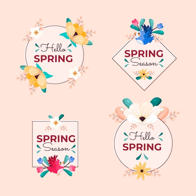 Vector labels collection for spring celebration