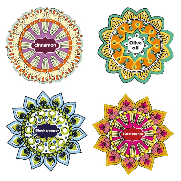 labels spice mandala set