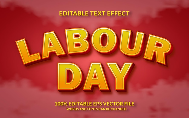 Laboar day editable text effect