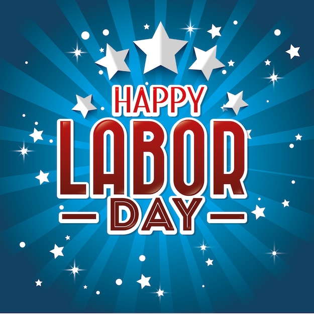 Labor day card design, vector illustration.