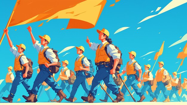 Vector labor day celebrating the strength and resilience of workers