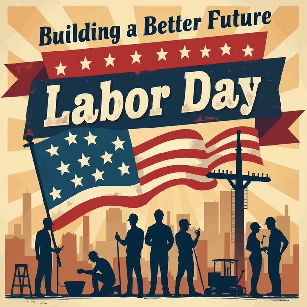 Vector labor day celebration banner design a vibrant banner for labor day