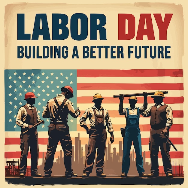 Vector labor day celebration banner design a vibrant banner for labor day