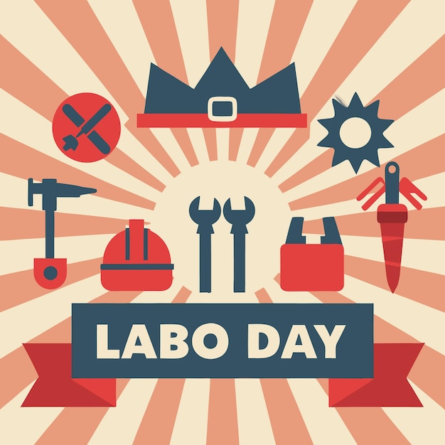 Vector labor day celebration icons honoring workers contributions