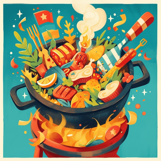 Vector labor day community bbq poster