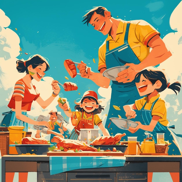 Vector labor day community bbq poster