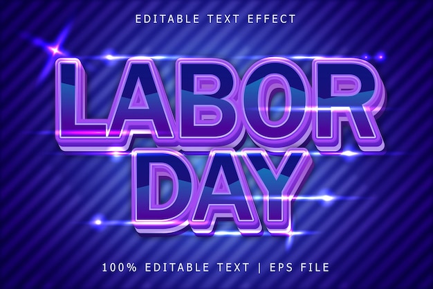 Labor Day Editable Text Effect 3 Dimension Emboss Modern Style