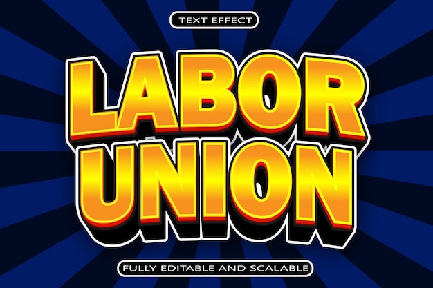 Labor Day Editable Text Effect 3 Dimension Modern Style