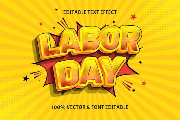 labor day editable text effect