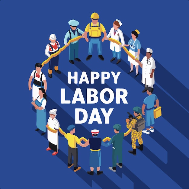 Labor day flat drawn illustration