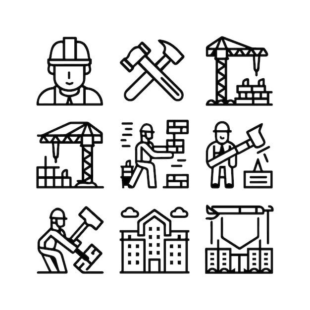 Labor day icon set