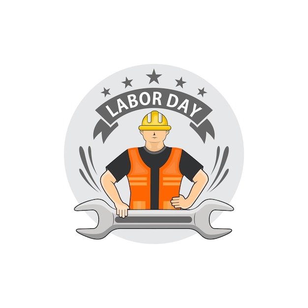 Labor day illustration with wrench icon