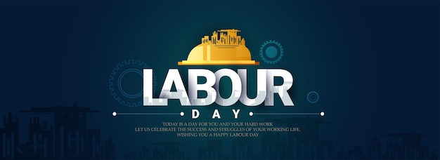 Labor Day Poster illustration With A Group Of People Of Different Occupations With abstract design