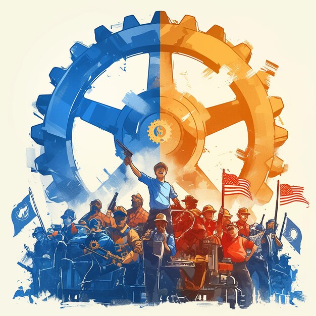 Vector labor day recognizing the achievements of the labor movement