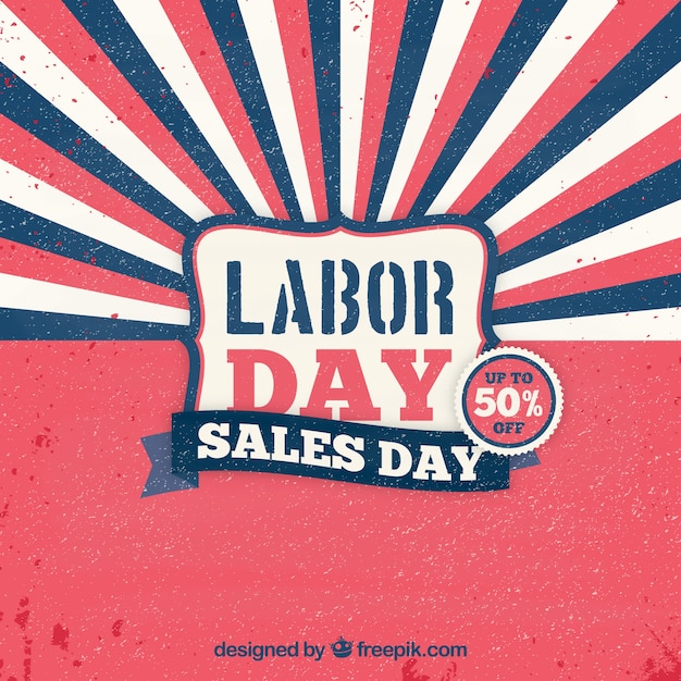 Labor day sale background in vintage style