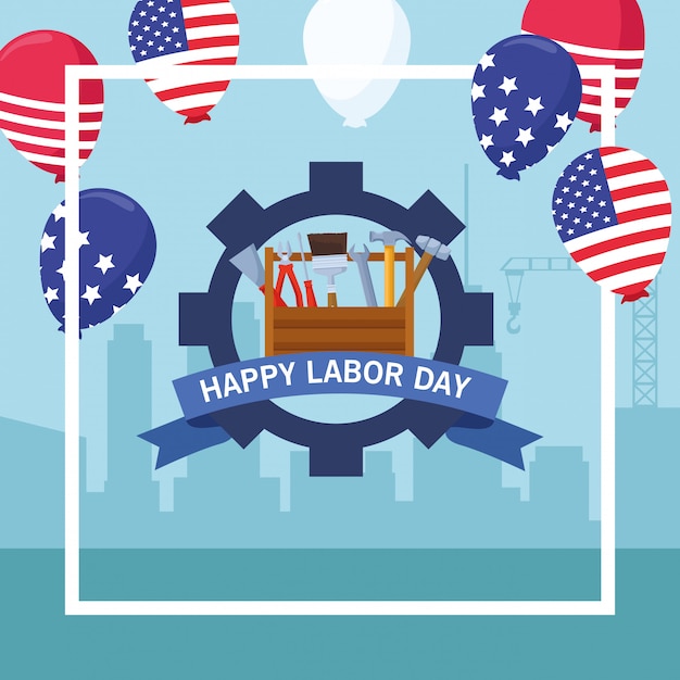 Vector labor day usa celebration cartoon