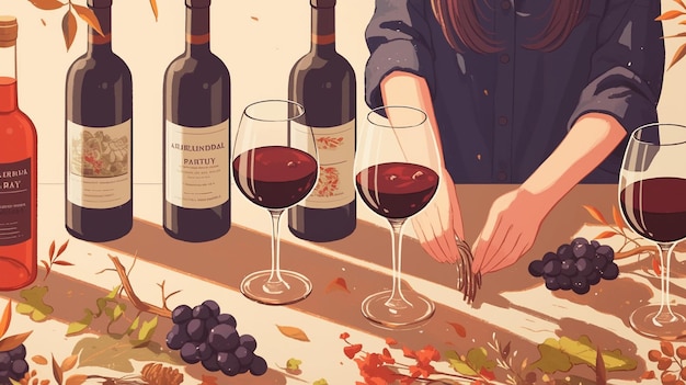 Vector labor day wine tasting event banner