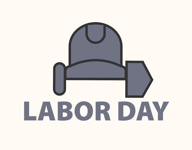 Labor Day with icons featuring workers tools and industry