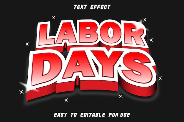 Labor Days Editable Text Effect Emboss Modern Style