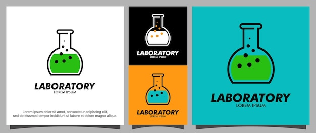 Laboratory beaker beaker logo template