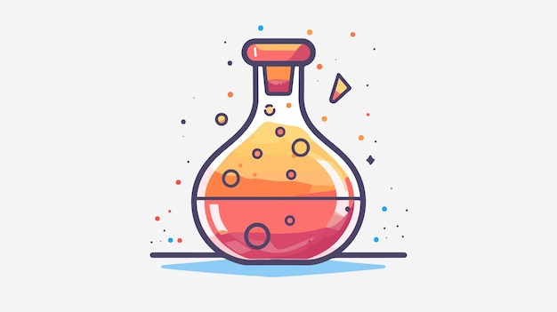 Vector laboratory liquid chemistry jar vector icon illustration