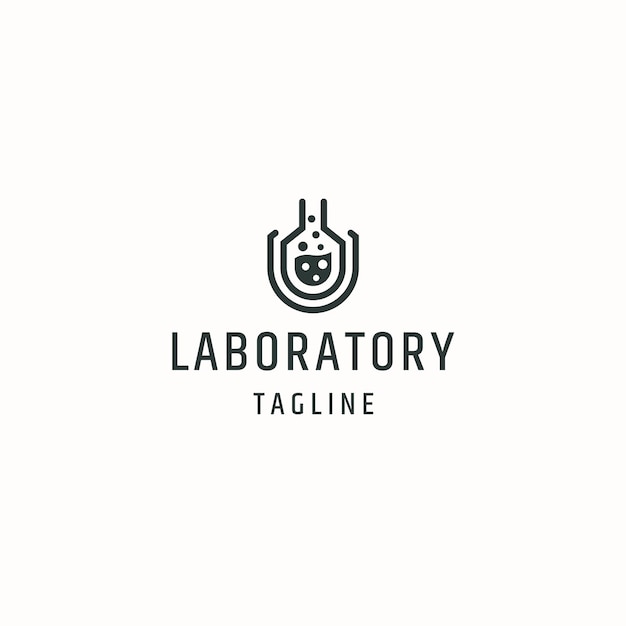 Laboratory logo icon design template flat vector