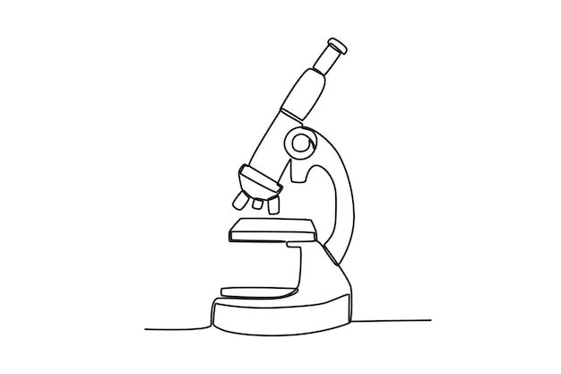 A laboratory microscope Lab equipment oneline drawing