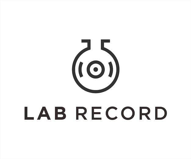 Laboratory Record Logo Design Vector Illustration