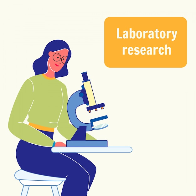 Laboratory Research Flat Vector Poster with Text