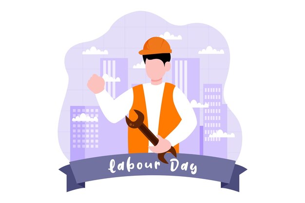 Labour Day Flat Design Illustration