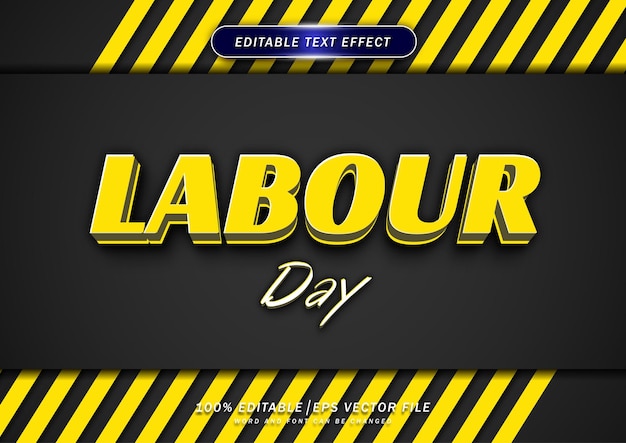 Labour day text effect editable style