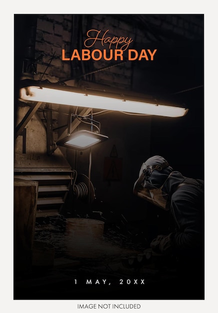 Vector labour day workers mobile vertical design