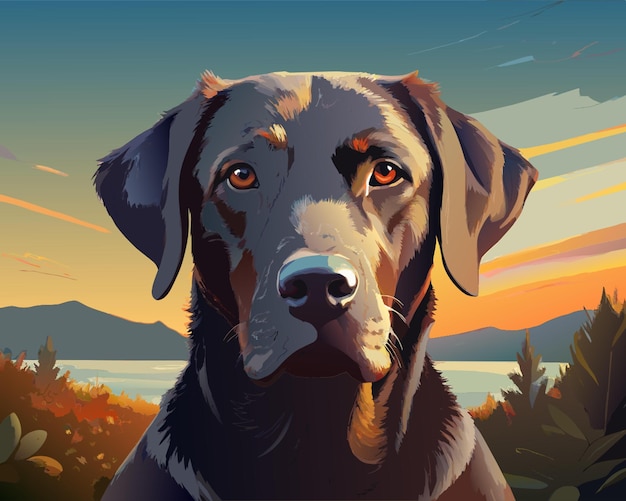 a labrador be real vector illustration flat 2