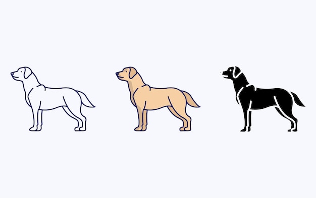 Labrador Retriever Dog Breeds illustration icon