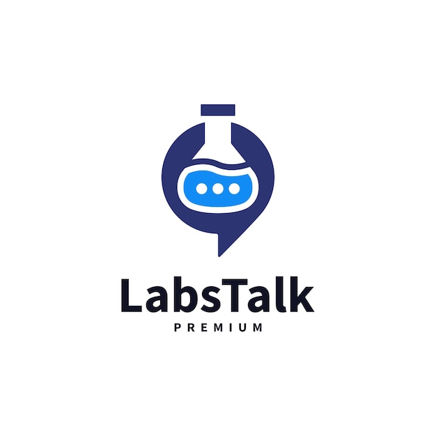 Labs talk chat laboratory vector icon logo design 2