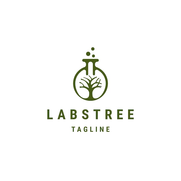 Labs tree logo icon design template flat vector