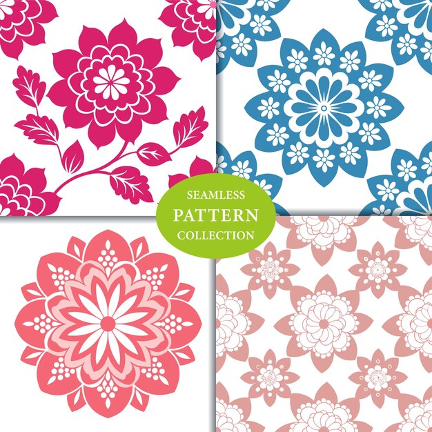 Vector lace flowers seamless pattern background design