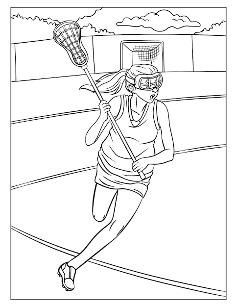 Lacrosse Coloring Page for Kids