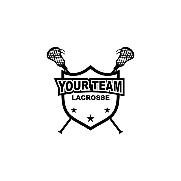 lacrosse sport badge vector logo design